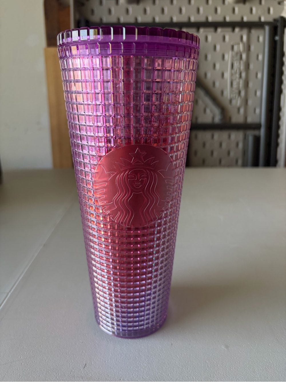 Starbucks Cold Cup Tumbler Purple Grid